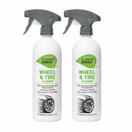 ALL MIGHTY GREEN Wheel and tire Cleaner 24 oz spray PK 2 AMG-WC2400-01EC